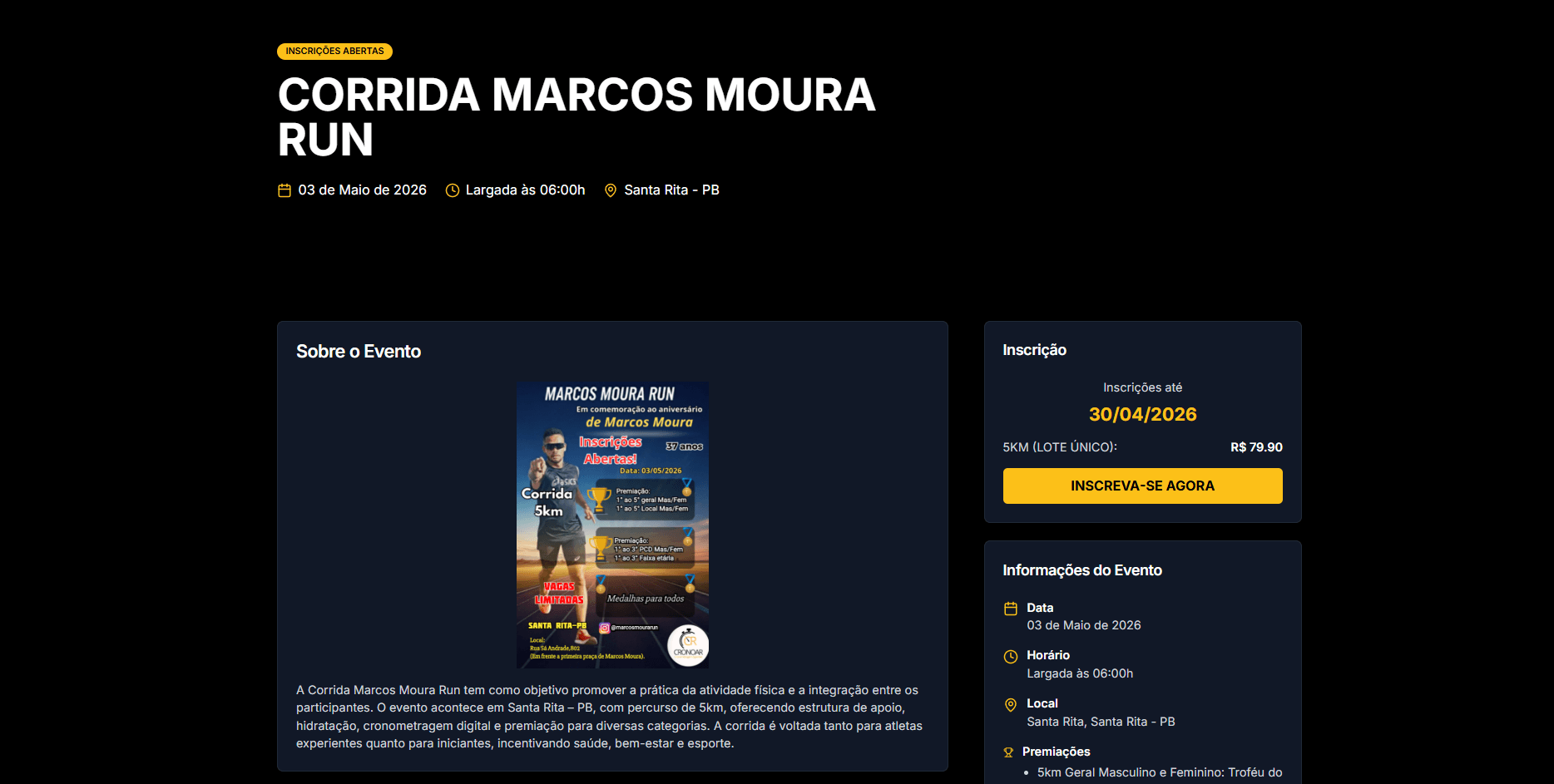 Tela de Inscreva-se do Cronoar