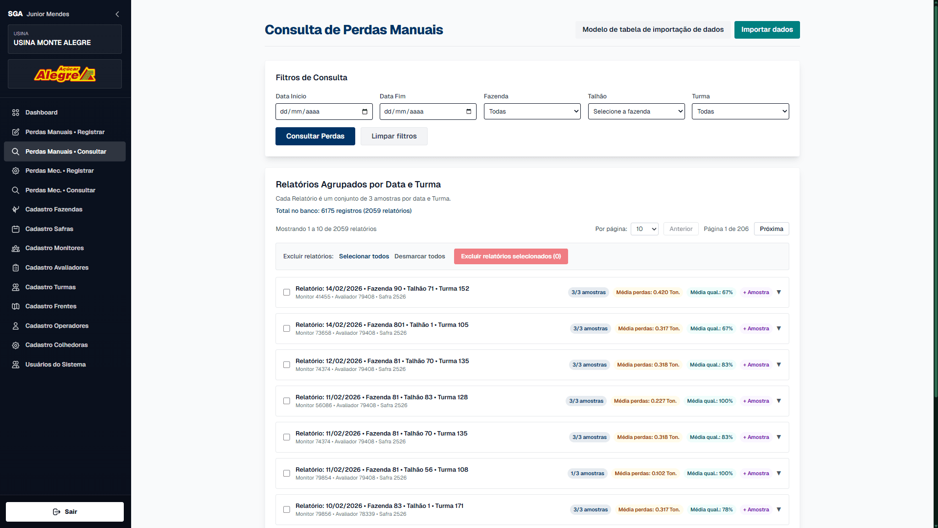 Consultas e Relatórios do SGA Agro